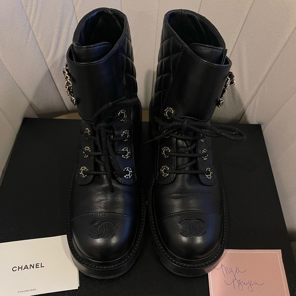SOLD Chanel Brave Boot - Black CC size 38 - Picture 3 of 14